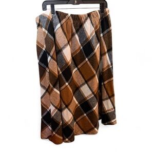 SHEIN A-Line Skirt with Brown and Black Plaid